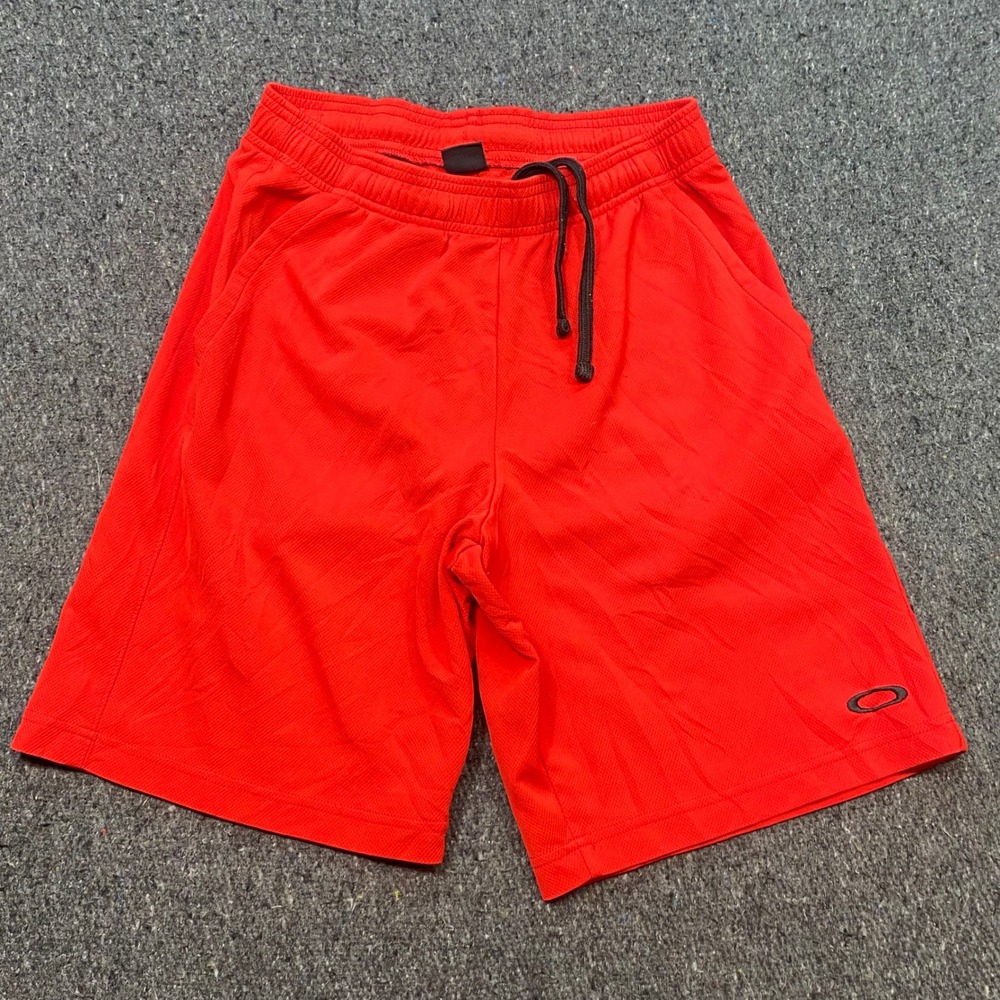 Oakley Mesh Athletic Shorts Sz S Mens Red Skater Gorpcore Drawstring Gym